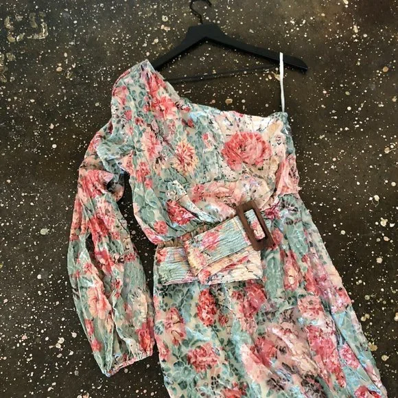 HEMANT AND NANDITA Olivia Midi Dress Sage Green S - Picture 7 of 9